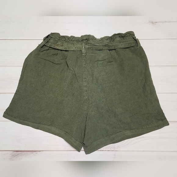 Lucky Brand Linen Paperbag Shorts in Olive Size XS New Without Tags - Picture 4 of 5